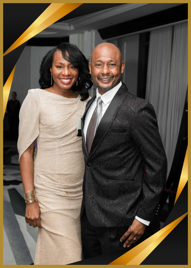 An image of two NBL members at the Hall of fame