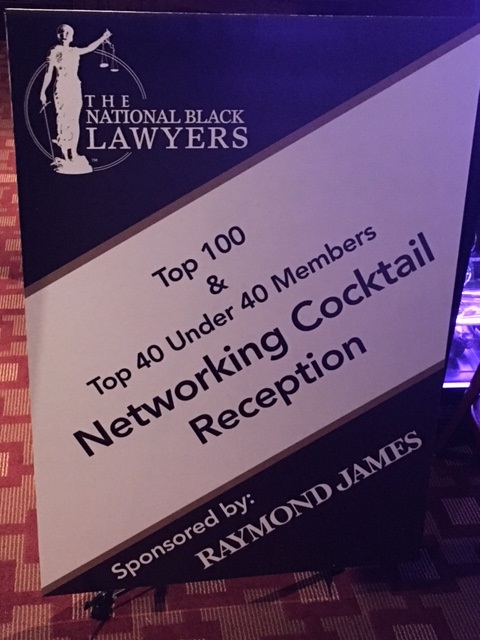 An image of a sign for the NBL netowrking reception